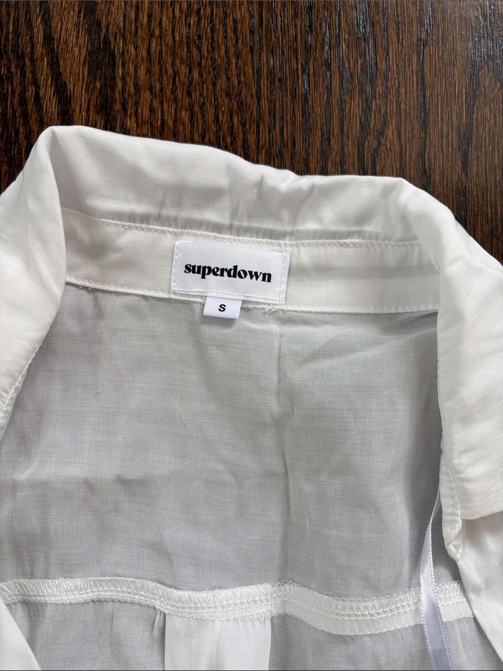Super down white long sleeve bodysuit. - Picture 7 of 8